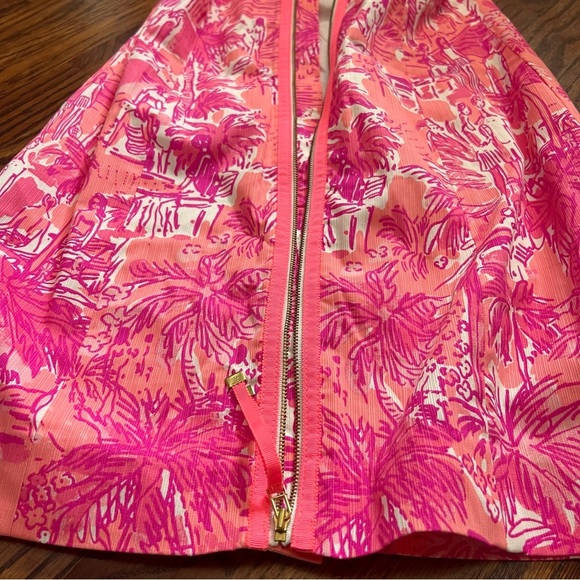 Like New Lilly Pulitzer Simone Shift Pink & White Dress, T Strap Neckline, 0 - Picture 11 of 11